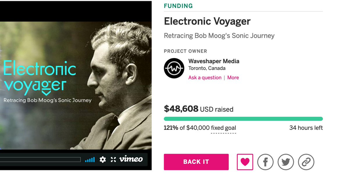 Electronic Voyager (@moogdocumentary) on Twitter photo 34 HOURS REMAINING!
👉 igg.me/at/electronicv…
Still a little bit of time left via <a href="/Indiegogo/">Indiegogo💡</a> to claim a PERK, get your name in the film credits, & be a part of the team who helped bring Bob Moog's crucial chapter in electronic music history to the big screen!
#moog #bobmoog 34 HOURS REMAINING!
👉 igg.me/at/electronicv…
Still a little bit of time left via <a href="/Indiegogo/">Indiegogo💡</a> to claim a PERK, get your name in the film credits, & be a part of the team who helped bring Bob Moog's crucial chapter in electronic music history to the big screen!
#moog #bobmoog