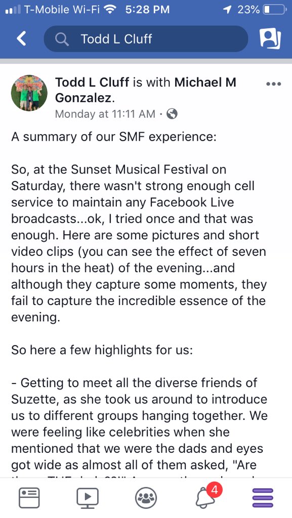 ToddLCluff's tweet photo. @suzybabyxoxo @SMFTampa @SMFTampaFam So here is the summary of our awesome evening...this old man still prefers Facebook :) https://t.co/0ZVB7E1BDG