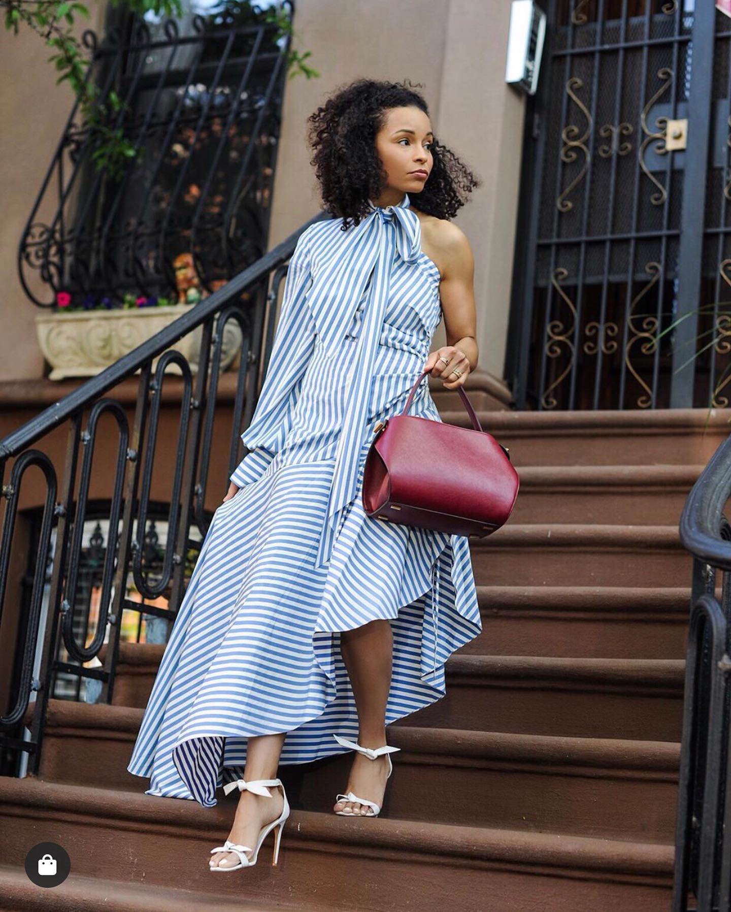 Oscar de la top renta striped dress
