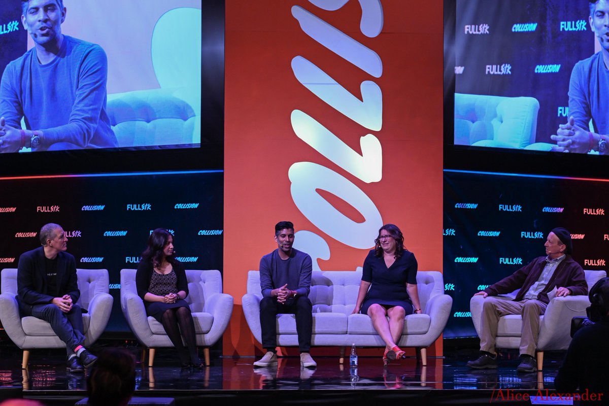 WhoTheEfIsAlice's tweet photo. Day2 @CollisionHQ: @FullSTKConf stage welcomes, The State of DevOps discussion w/ Rashmi Gopinath @M12vc, Don Clark @nytimes, Andi Mann @splunk, Deepak Giridharagopal @puppetize, Edith Harbaugh @launchdarkly | #CollisionConf #FullSTK #tech #CyberSecurity #collision2019 #DevOps https://t.co/O66g3h7Inv