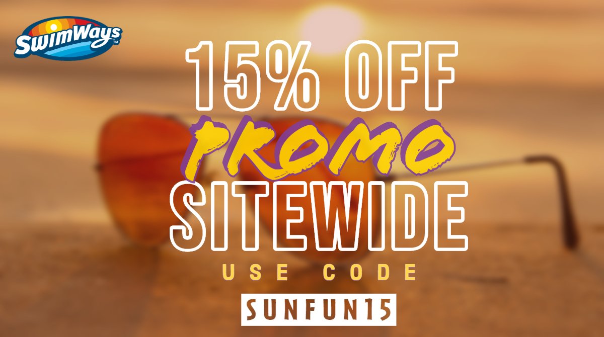 SwimWays's tweet photo. Save 15% Off Everything on https://t.co/bbhvE8f5SR using #promocode SUNFUN15 at check-out! 🌞 https://t.co/LPsYq3xfBT