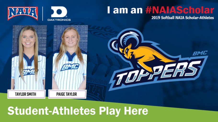 bmcsports's tweet photo. Softball: Smith and Taylor named Daktronics-NAIA Scholar-Athletes
 - https://t.co/97WC8rtppE https://t.co/wP7woqiQsz