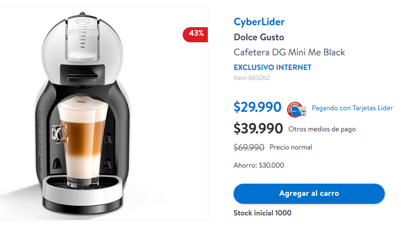 Descuentos Rata 🐭🔋 on X: #CyberRata Volvió la cafetera Dolce Gusto Mini  Me en Líder web a $29.990 pero solo con la tarjetita esa. ➡    / X