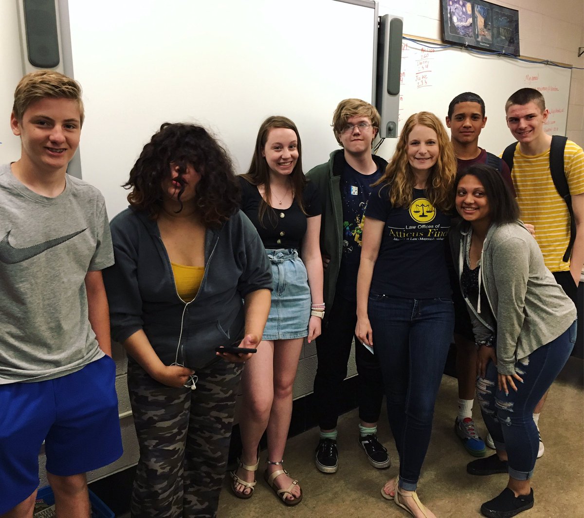 ArianaNewman82's tweet photo. Our schedule at Dixie can be very random, but these seven and I saw each other every day for 36 weeks and lived to tell about it. 😂 📚 #newmans3trikids #freshmanenglish https://t.co/GNnSiiCOtP