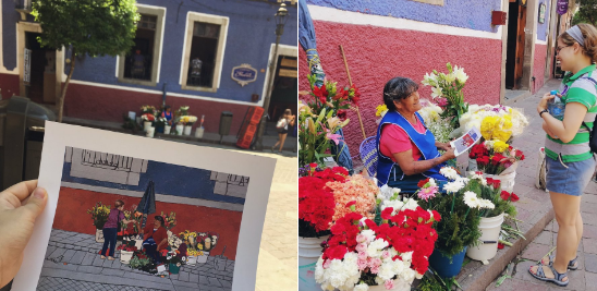 PeriodicoCorreo's tweet photo. #Viral Una joven artista estudiante de #Guanajuato retrató a una vendedora de flores y después volvió para regalarle una copia del retrato, causando la emoción de la mujer 😍💐

Foto e historia @sophilolophie14 📸 https://t.co/q0s76zjZB7