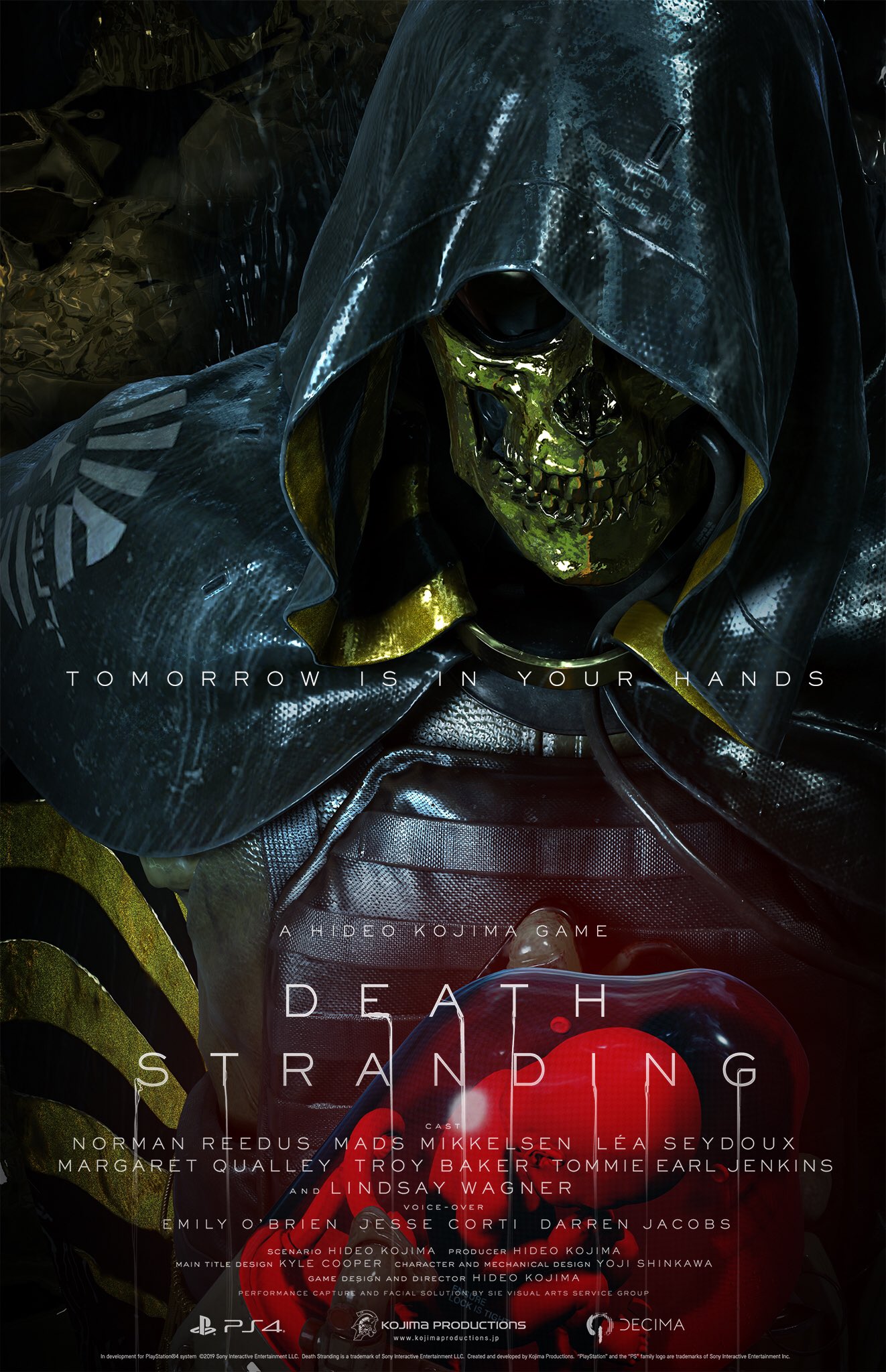 The trademark gold mask of Troy Baker in the Death Stranding