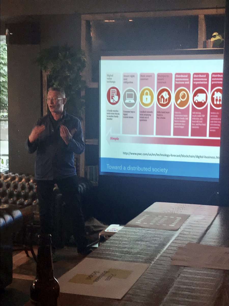 modhuman's tweet image. Professor @chrisspeed of @DesignInf taking the floor - ‘what might life be like in a decentralised society?’ #pizzablock #blockchain