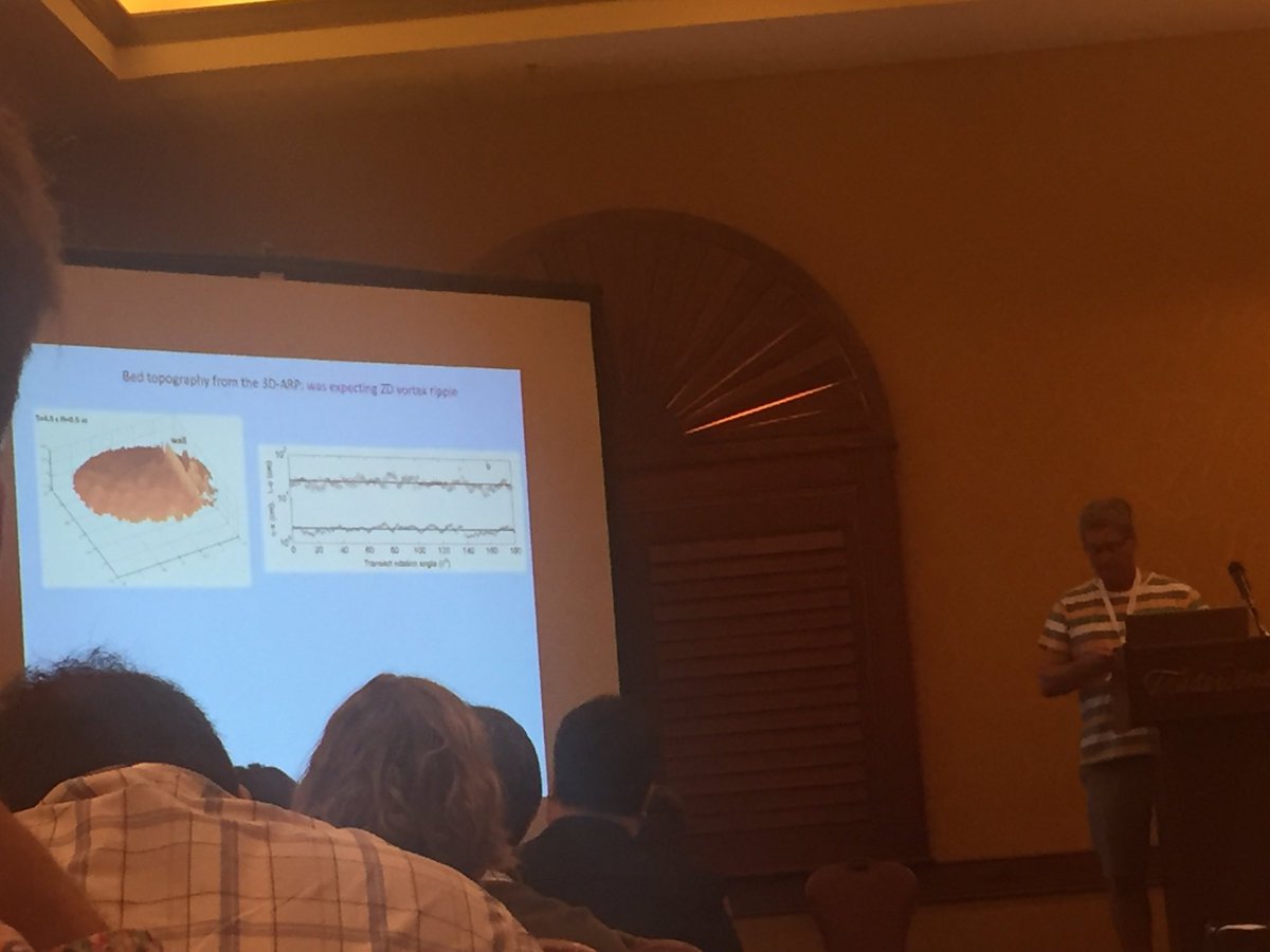 Pete presenting advances in acoustics for measuring sediment transport. Packed session! #coastalsediments19