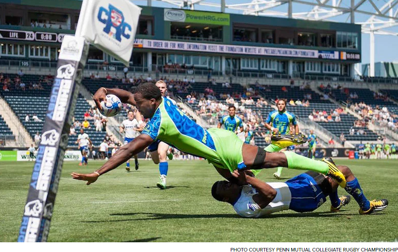 Are you a rugby fan? Well you will be. The Penn Mutual Collegiate Rugby Championship is THIS WEEKEND at @TalenEnergyStdm! Details: vstphl.ly/2EyiRxl @USASevensRugby