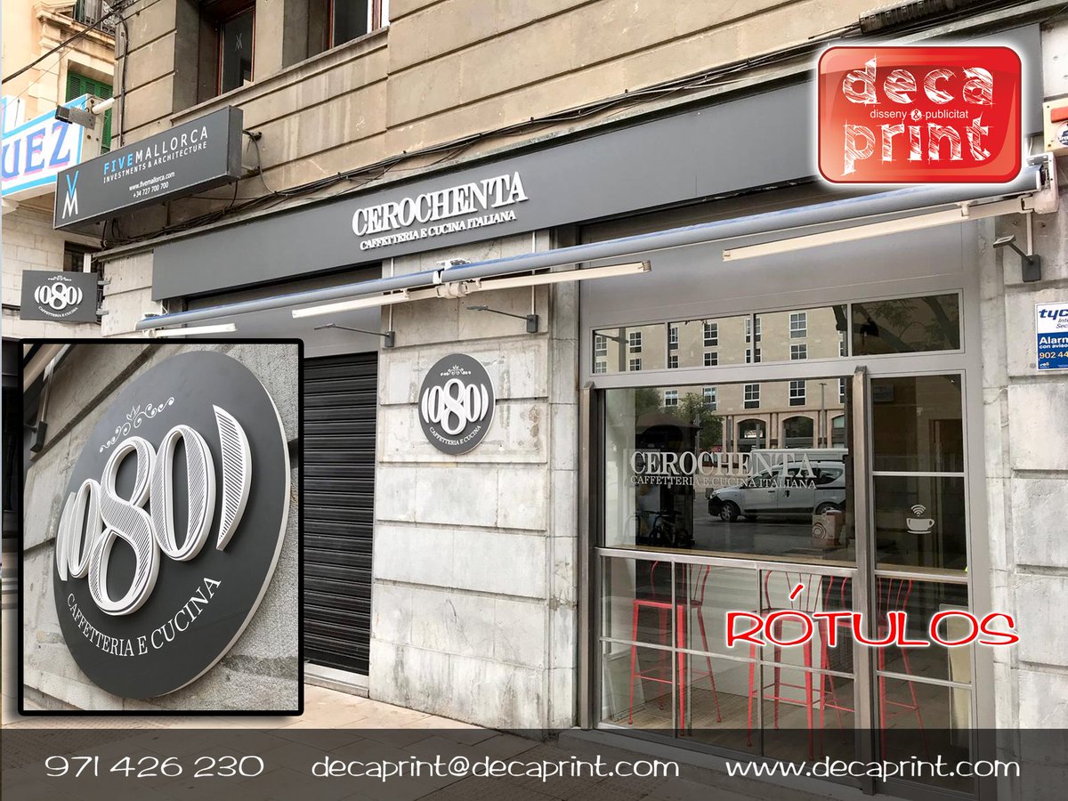 Decaprint2's tweet image. Que bonito y elegante ha quedado el #rótulo de #Cerochenta con acabado mate y #letra #corpórea !!!

☏ 971 426 230 // decaprint@decaprint.com // decaprint.com