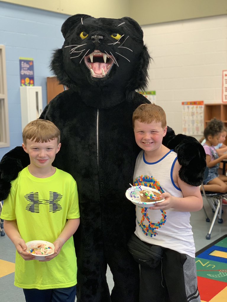 Our PPES Panther with a special visit to our 3rd graders celebrating their hard work on PARCC. These twin Panthers were wished a happy birthday! <a href="/MrMoltZ/">Mr. Moltz 🍎👨‍🏫</a> <a href="/AACountySchools/">AACPS</a>