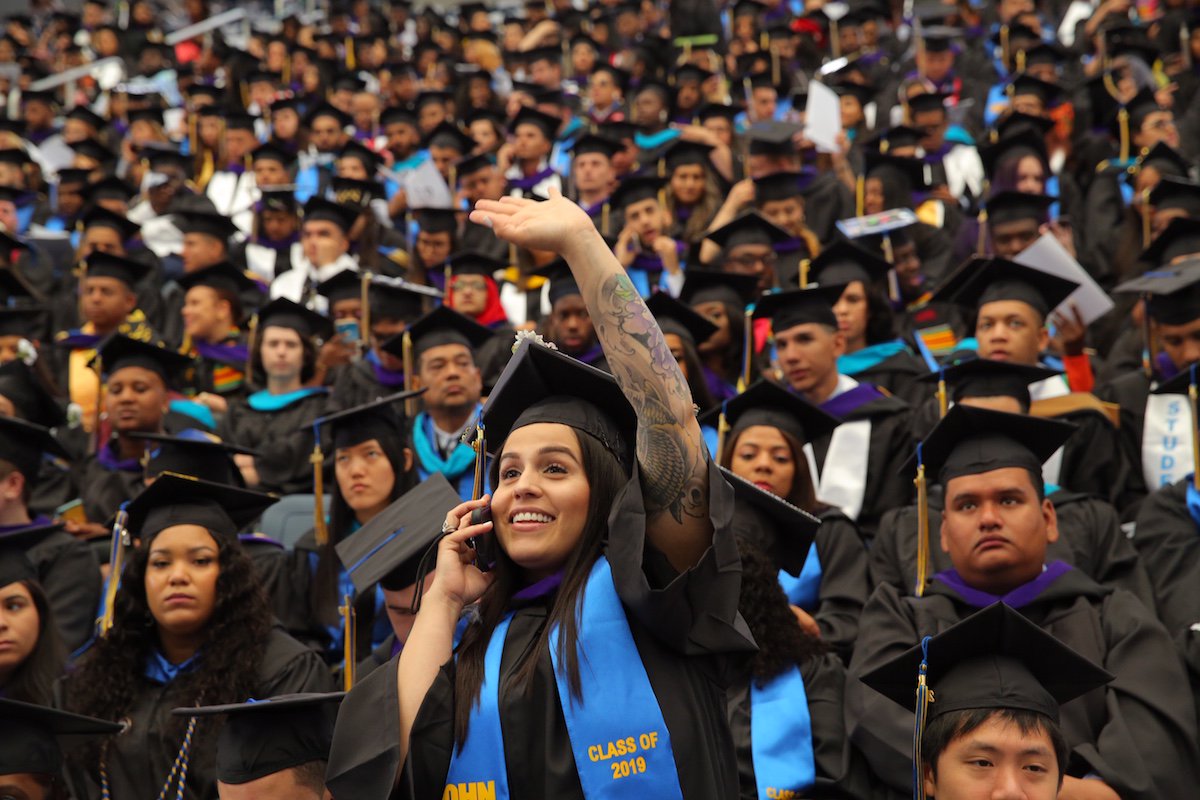 ChancellorCUNY's tweet photo. It is an honor and a pleasure to address @JohnJayCollege grads during my first commencement as @CUNY chancellor. #Classof2019. https://t.co/HSrcCzvr2P