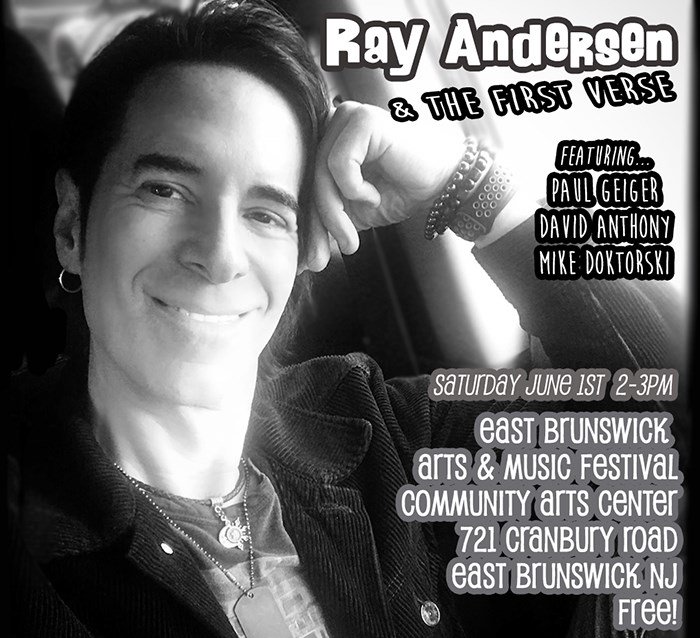Sat June 1st 2-3pm, I'll be performing with my band, Ray Andersen &amp; The First Verse, at the East Brunswick's Annual Art and Music Festival. East Brunswick Community Arts Center 721 Cranbury Road, East Brunswick.  
 facebook.com/events/3751531…
Performing family-friendly classic tunes.