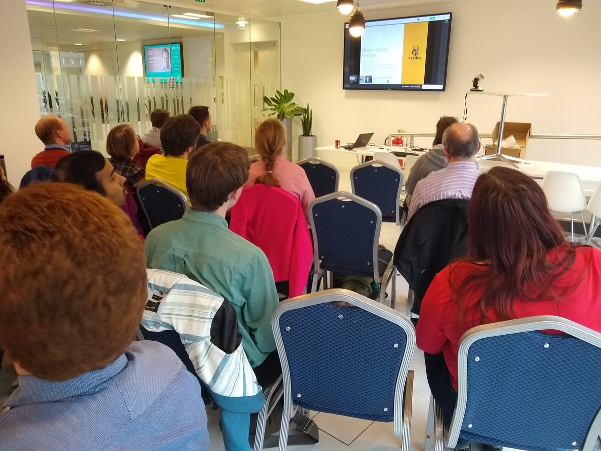 MinistryTestGla's tweet image. Listening to @BrentMJensen talking about #ModernTesting principles @MinistryTestGla @MinistryTest @NewcastleMoT @alanpage. Check out the Principles here ministryoftesting.com/dojo/lessons/m… and here angryweasel.com/ABTesting/