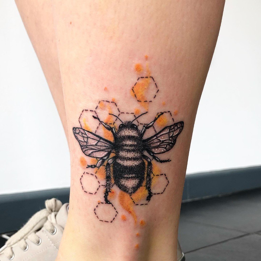 Honeycomb Tattoos Symbolism Designs and Inspiration