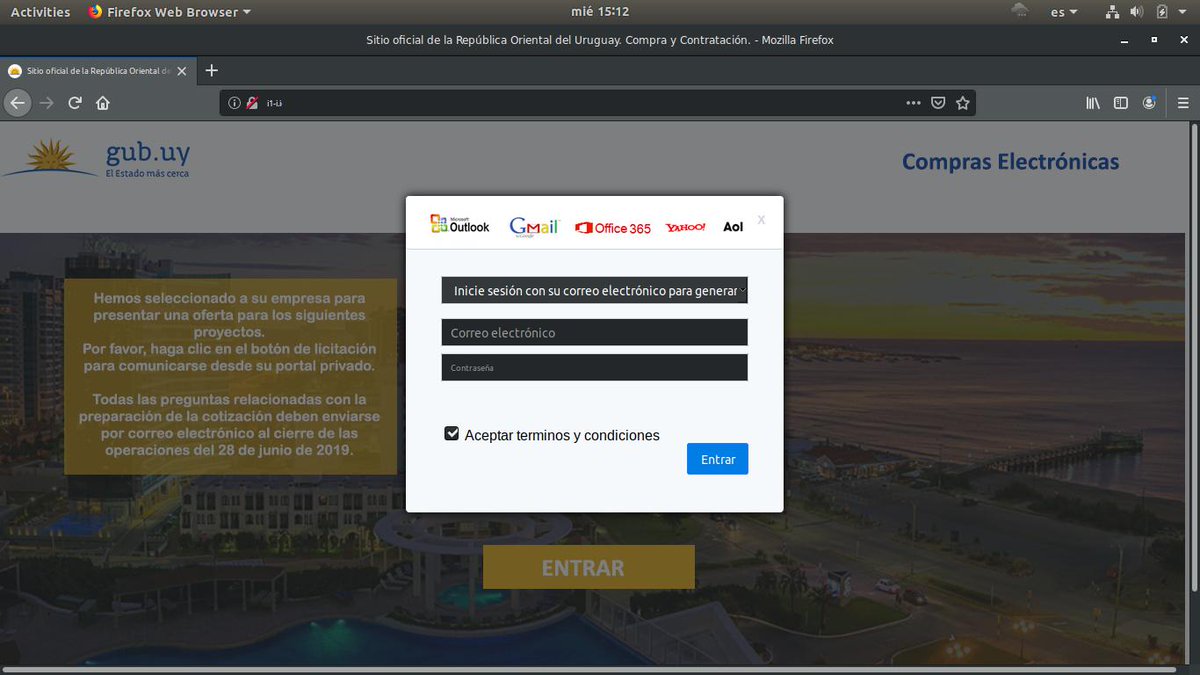 #Alerta por campaña de #Phishing que simula ser Compras estatales @comprasgubuy. Si recibe un correo similar al adjunto, notifique al CERTuy.