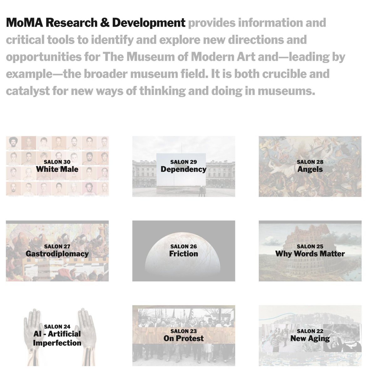 Seeking 12-mth intern in MoMA R&amp;D Dept, where we believe museums are  the R&amp;D of society and tackle universal, urgent topics. Must be  Greek or of Greek descent. Slim salary but I'll work for you as much as  you'll work for me. Application deadline June 7 moma.org/about/get-invo…