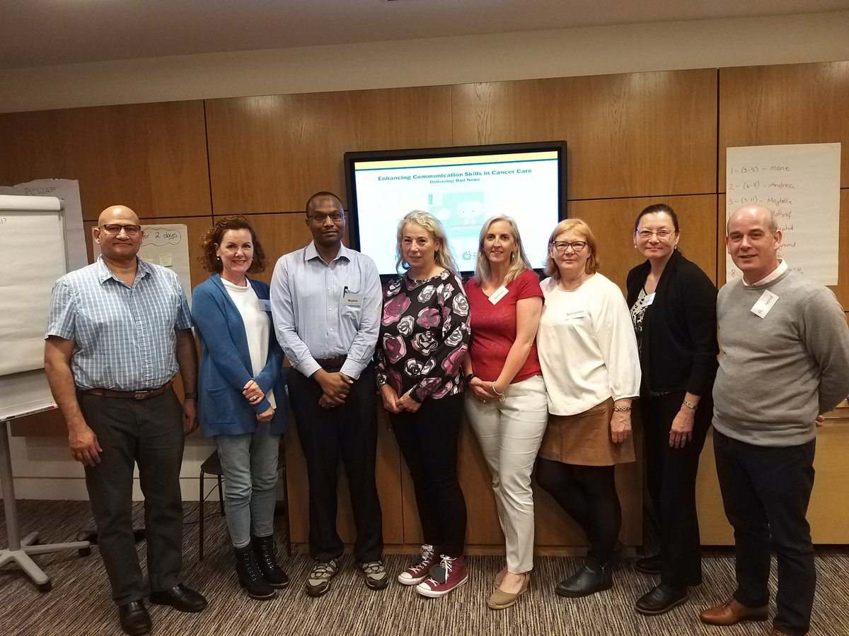 National Cancer Control programme, "breaking Bad News to cancer patients".  An excellent course." Break bad news well and you'll never be forgotten, break it badly and you will always be remembered". Wise words!