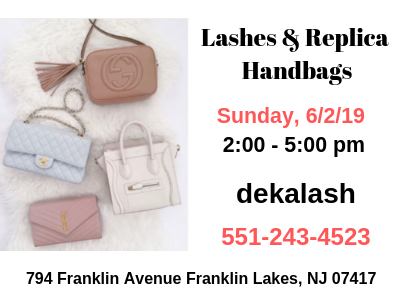 TonyLipsRest's tweet image. Our friends and neighbors at dekalash in Franklin Lakes are having a special Lashes &amp;amp; Replica Handbags event this Sunday, 6/2/19 from 2:00 pm to 5:00 pm. 794 Franklin Avenue in Franklin Lakes. Call 551-243-4523. #eyelashextensions #franklinlakes #wyckoff #bergencounty #waynenj