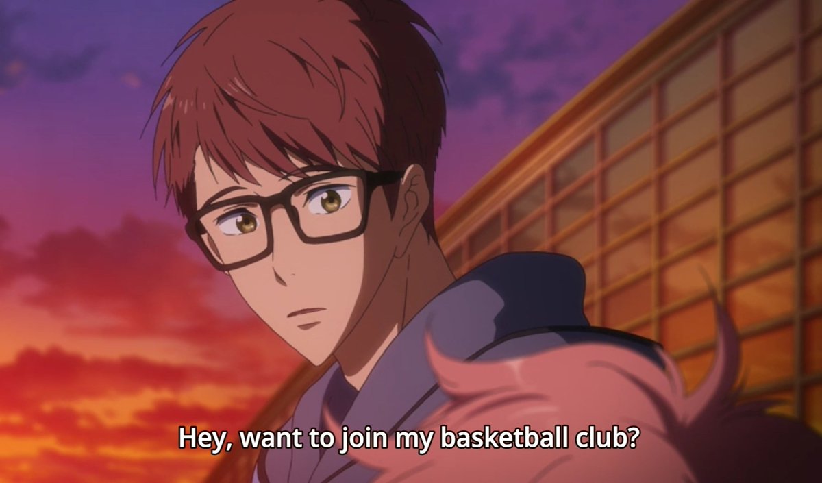 hiyori x kisumi thread:this part in s3 speaks volumes to me,,kisumi is alone in bball & is the plus one, while hiyori wasnt part of the gang so he's left out, but they have this convo & it kind of has a sad-happy-poetic implication,, it's sorta like finding solace in each other