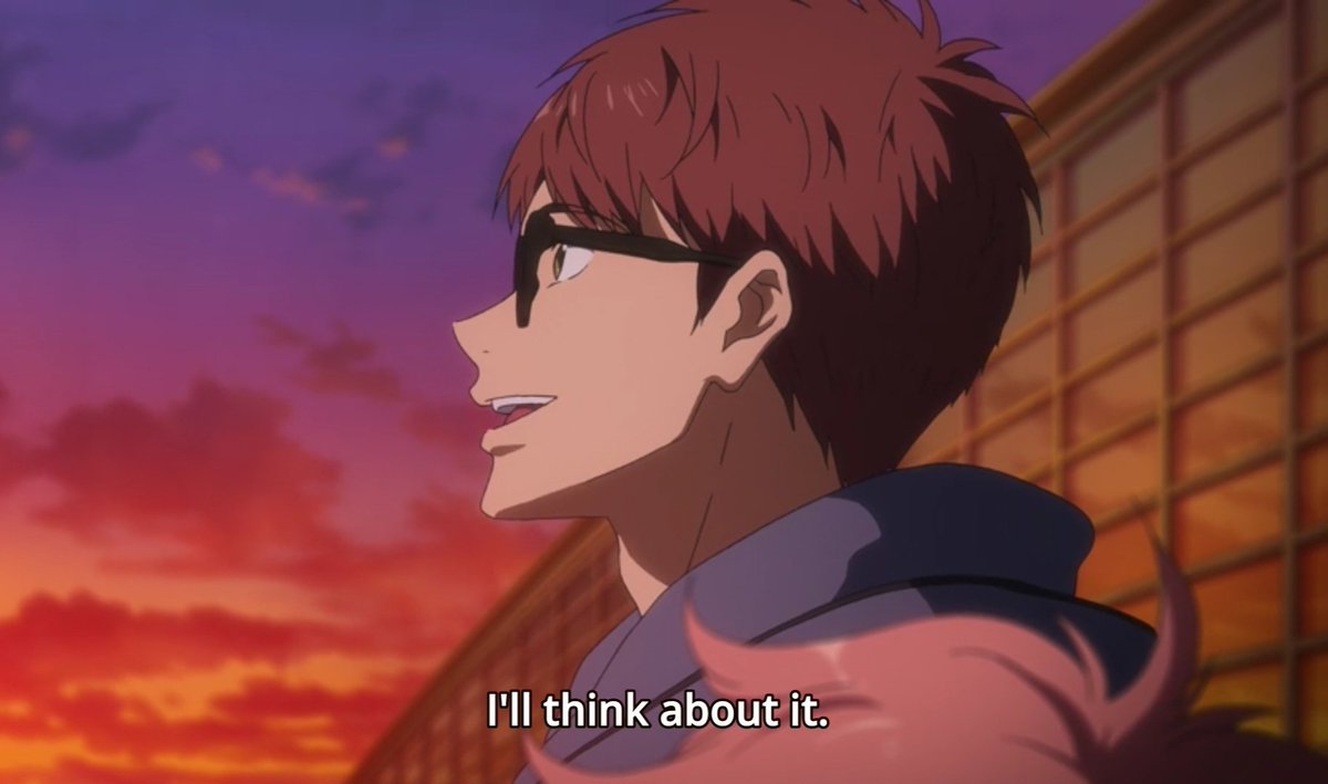 hiyori x kisumi thread:this part in s3 speaks volumes to me,,kisumi is alone in bball & is the plus one, while hiyori wasnt part of the gang so he's left out, but they have this convo & it kind of has a sad-happy-poetic implication,, it's sorta like finding solace in each other