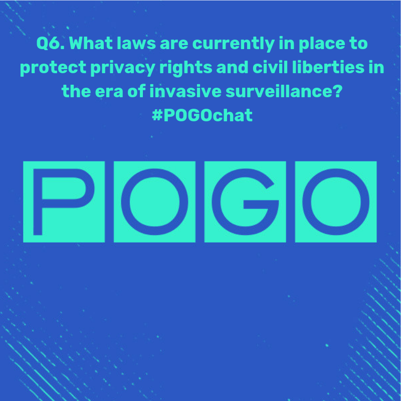 POGOwatchdog's tweet photo. Q6. What laws are currently in place to protect privacy rights and civil liberties in the era of invasive surveillance? #POGOchat

@jakelaperruque @kansasalps @jvagle https://t.co/z64SYZhFTh