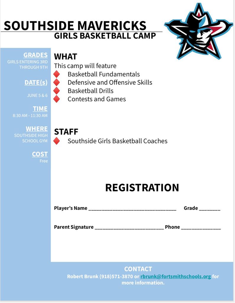 SSMavsGBB's tweet photo. Southside Girls Bball Camp scheduled for next week will now be a free camp. As the recent flooding has impacted our city, we want any young lady entering 3rd through 9th grade this fall a chance to attend our camp. Camp will last only two days, Wednesday and Thursday. https://t.co/vuo68PRmxU