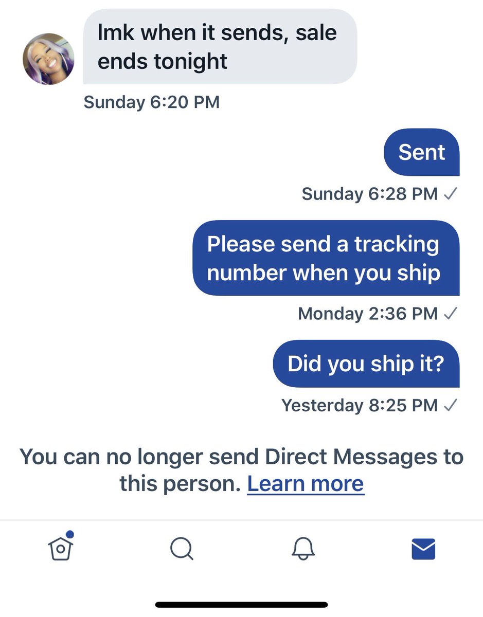 SCAM ALERT: @KAY22BAE is a thief and a fraud. DO NOT BUY WIGS FROM HER, she will take your money and block you. #LessonLearned 🤷🏻‍♂️🖕🏻