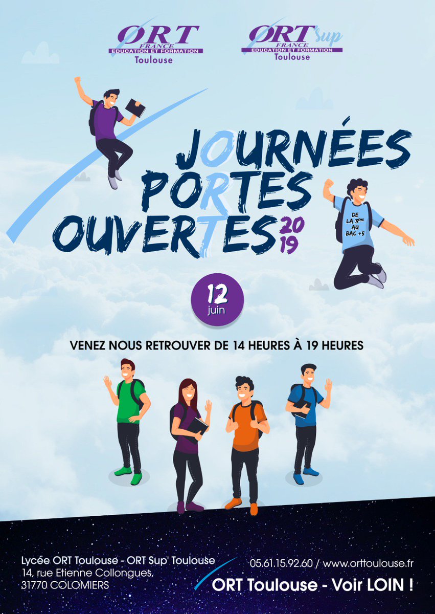Dernière JPO <a href="/ORT_Toulouse/">ORT Sup' Toulouse</a> le 12 juin! Saisissez votre chance pour découvrir votre future école!