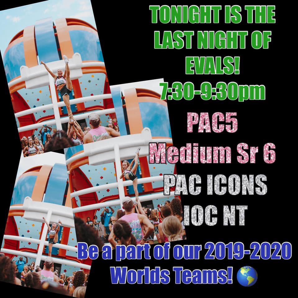 Last night!! Don’t miss out on your chance to be a part of our incredible Worlds Teams 🌎

Can’t wait to see what the future holds 💙💚 So excited for our 2019-2020 season!