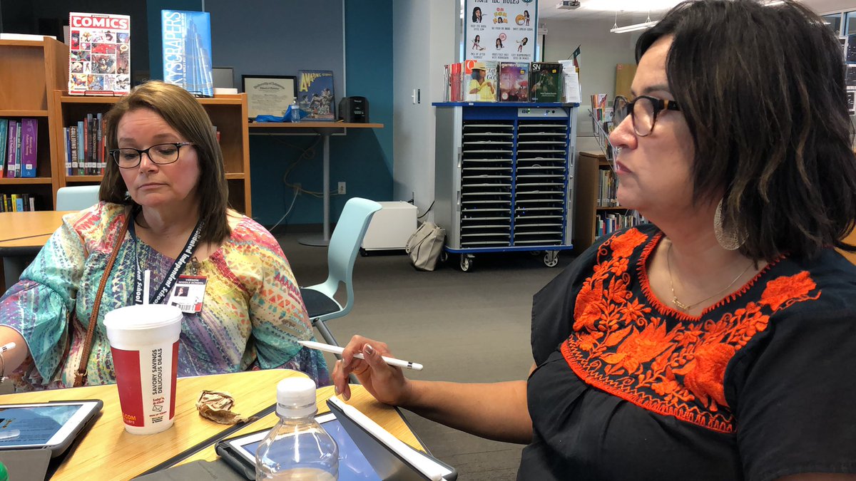 Middle School coaches learning about technology! #HCISDtechfiesta19