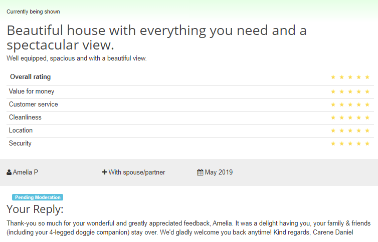 HelloGRoute's tweet photo. Yay!! We've received two 5* ratings from guests who recently stayed at one of #HelloGardenRoute exclusively managed (and pet-friendly) villas, in #VictoriaBay https://t.co/Cesm2t0L57 @meander2014 @GardenRoute_SA @gotravelbug @TourismGeorge @GeorgeHerald @DestGardenRoute @Skal_GR https://t.co/j9Q3NyA0wb