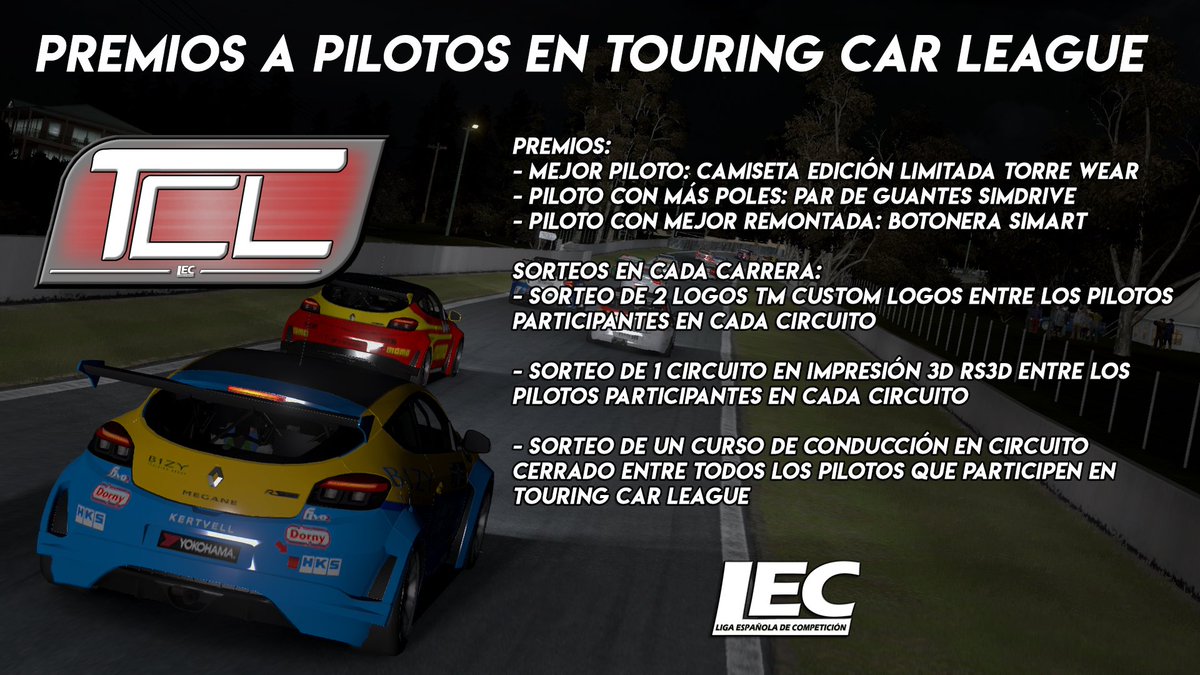 🔴TOURING CAR LEAGUE

‼️Anunciamos los premios totales del campeonato tanto de carácter individual como por equipos.

🥳Recordamos que arranca el domingo a las 22:10h en directo!!!
youtu.be/FqCm6X44hlk

❤️#LEC #lecesports #simracing #esports #unete