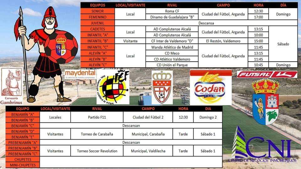 EFA_Futbol's tweet image. Buenas tardes, aquí os dejamos los horarios de nuestros equipos para este proximo fin de semana (31 Mayo al 2 de Junio), mucha suerte a todos y a por todas!!!!! #EFArganda #VamosEscuela #Season1819 #RFFM #123Escuela