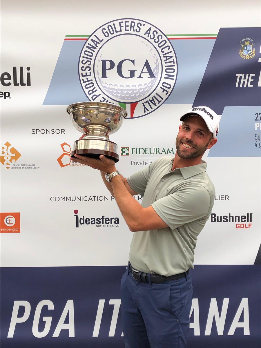 PGAitaliana's tweet photo. Here is our 2019  TEACHERS’ CHAMP 🏆!! ⁦@andrearota86⁩ winner at #MolinettoGolf (Milano) with a score of 10 under par (132)... well done Andrea! https://t.co/9xNyHbmxTX