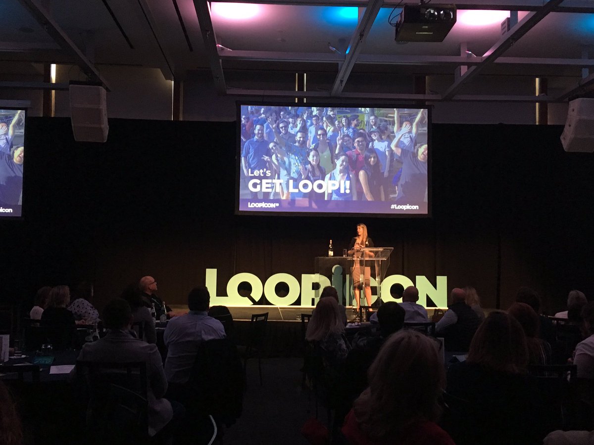 loopioinc's tweet image. That’s a wrap on Day 1 of #Loopicon! Now it’s time to #getloopi 🎉