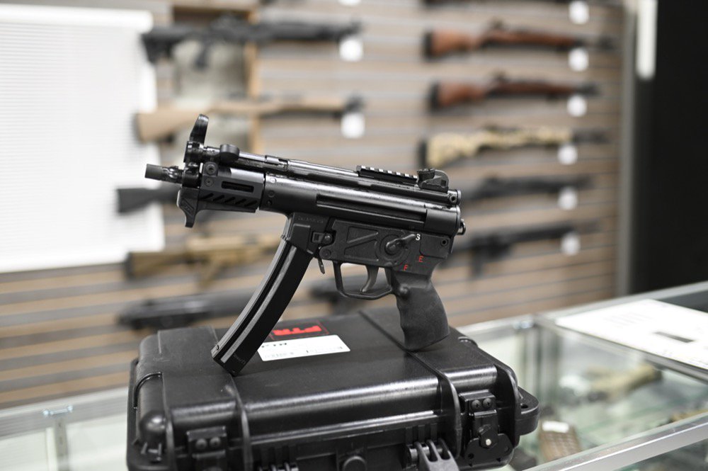 OsageCountyGuns's tweet photo. PTR's 9KT pistol is pretty awesome! This model has a threaded barrel with tri-lug adapter for a variety of suppressors. Come see it in person at our store! #ptr #ptr9kt #mp5 #9mm #handgun #pewpew #2a #guns https://t.co/VHCFZcqZYV