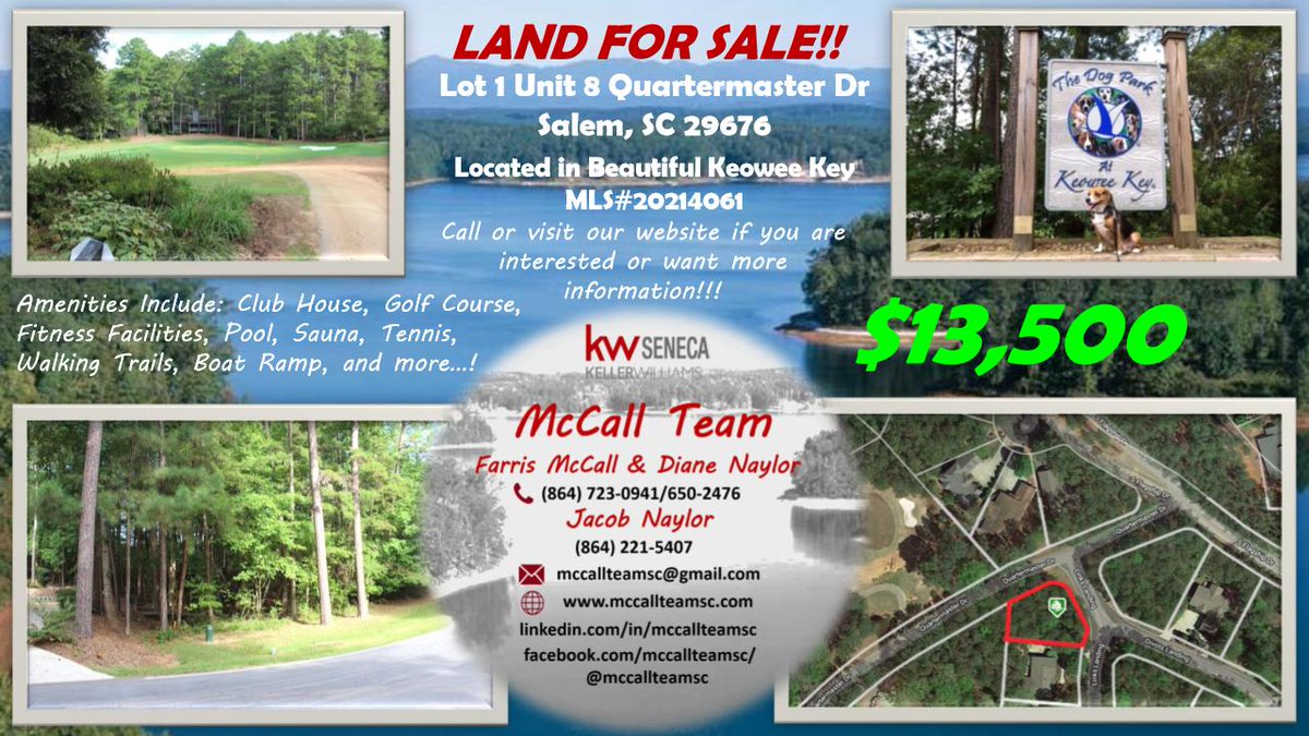 mccallteamsc's tweet photo. Interior lot near #LakeKeowee part of #KeoweeKey. 0.16 acres, all for that dream home. Access to the golf course, swimming pools, boat dock and ramps, fitness facilities, and more! Call us or visit https://t.co/ZiMc1Jj7eC.

#MccallTeamSC #KellerWilliams #RealEstate #OconeeCounty https://t.co/ynQEYarFda