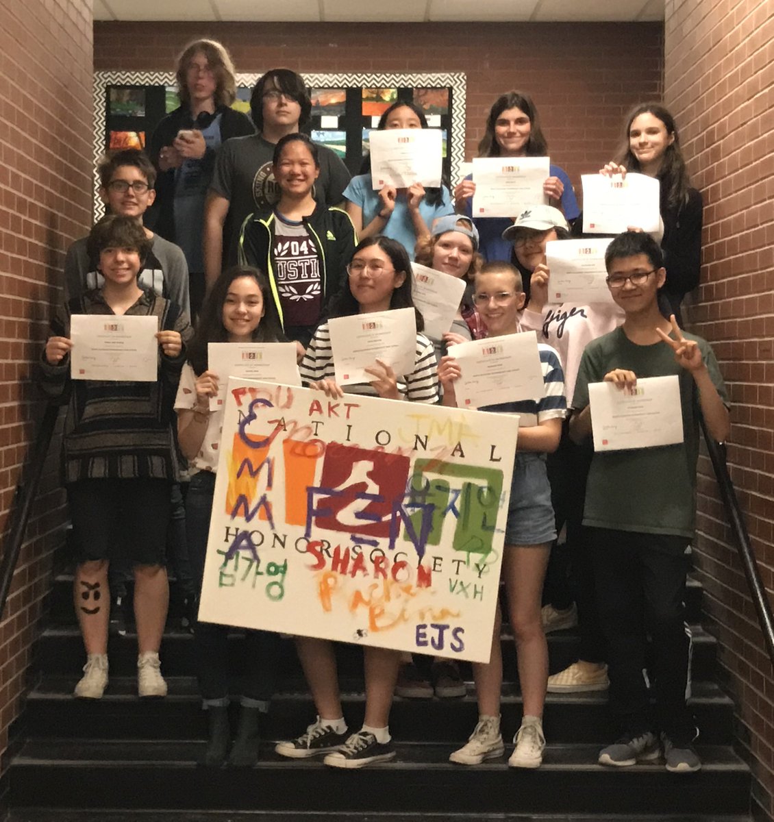 VisualArtsatNA's tweet photo. "Art Scholarship | Character | Service" Late-in-the-Year Induction Ceremony for inductees of the National Art Honor Society Chapter @NAITigers. Congratulations! #VisualArtsEdMatters #NASDLearns #NAHS https://t.co/8QTnRl61wN