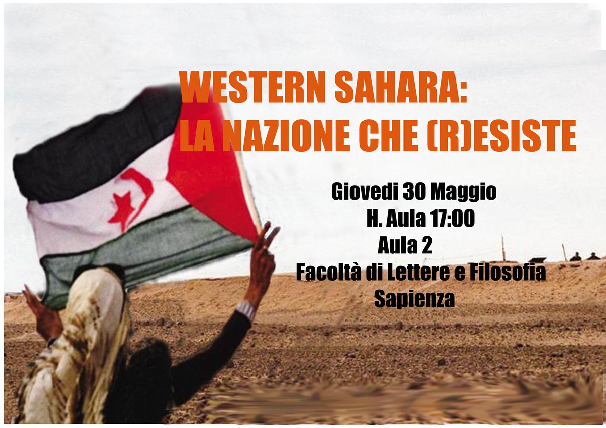 Domani a La Sapienza insieme a Marzia Belli - Responsabile del progetto Saharawi-Tor Vergata, Gianluca Diana - giornalista de “Il Manifesto” e autore della Graphic Novel “ Io sono Saharawi” e Fatima Mahfua - rappresentante in Italia del fronte del Polisario.