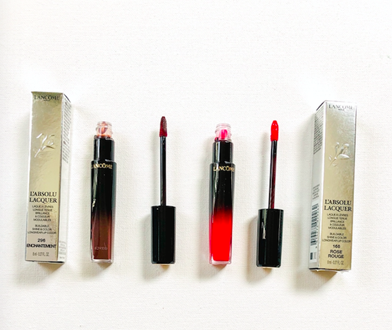 I'm giving away Lancome's L'Absolu Lacquer liquid lipcolour in shades "enchantment" and "rose rouge". To enter, follow <a href="/davelackie/">dave lackie</a> &amp; RT