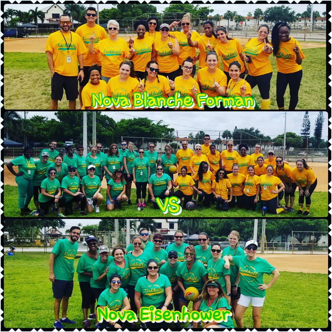 Russ_Schwartz's tweet photo. Everyone had a great time this afternoon starting a new tradition...@NBFelem vs. @NovaEisenhower #KickballGame. Such a fun way to end the year with some @TheNOVASchools #TitanSpirit! #knownova https://t.co/b0cvrxOzs3