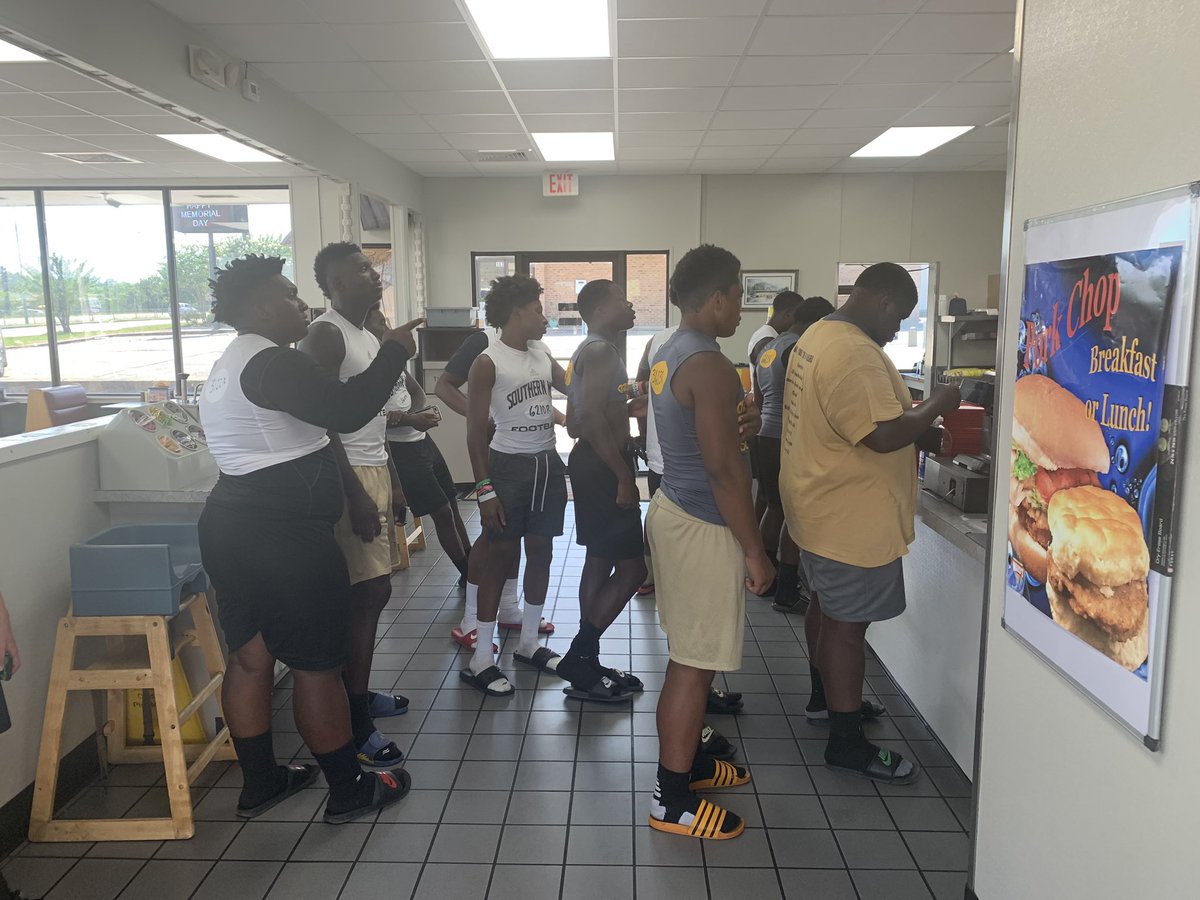 DHSWAthletics's tweet photo. Long day at Southern Miss Football camp. Gotta hit up Ward’s on the way home. https://t.co/rVuHQGAw1e