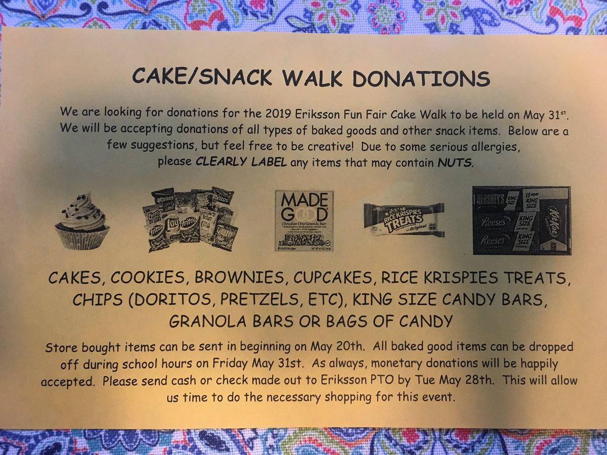 eriksson_pto's tweet photo. Cake walk time!!  We are excited for fun fair this Friday!!  Are you coming?? https://t.co/7vvBgMLvSV