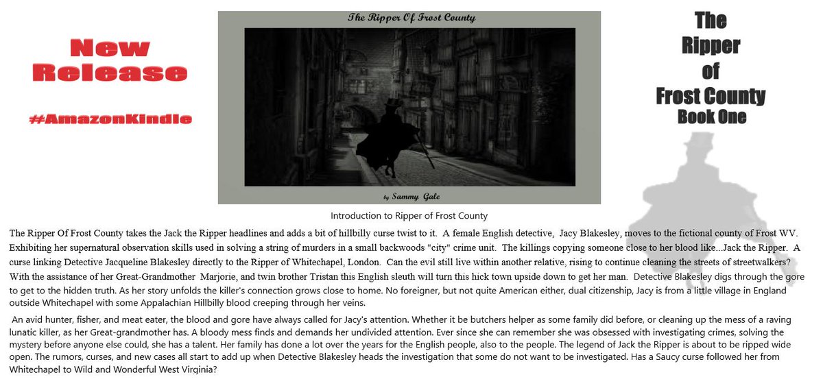 GaleBackwoods's tweet photo. Just Released my new book...The Ripper Of Frost County.  Check it out on Amazon Kindle.
#Amazon
#Ripper
#BackwoodsSpooks https://t.co/l6ln0Lkot5