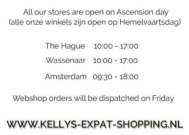 KellysExpatShop's tweet photo. Just Pinned to Kelly's Expat Shopping: We are open on Ascension Day! #ascensionday #depijp #omeleggamsterdam #kellys #britishshop #americanshop https://t.co/NMwNciZgUv https://t.co/yk8989UwwV