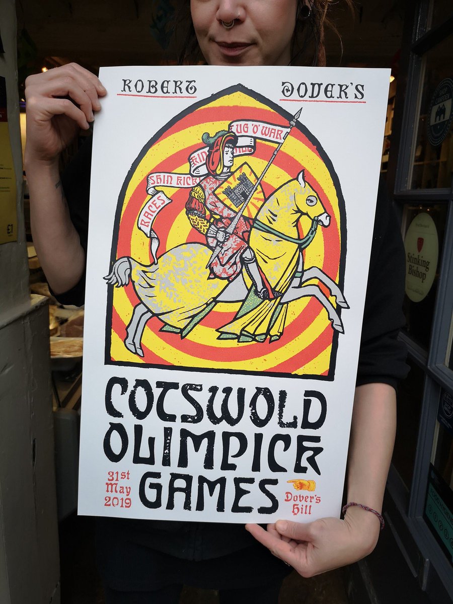 There are 100 screen-printed posters of this year's games. An amazing memento! £20 each on the Hill. Don't want to risk carrying it back down the hill? We'll hold onto it for you to collect the next day. 👌🏻Fantastic work by <a href="/JoshHughesGames/">Joshua Hughes-Games</a> #dovers2019