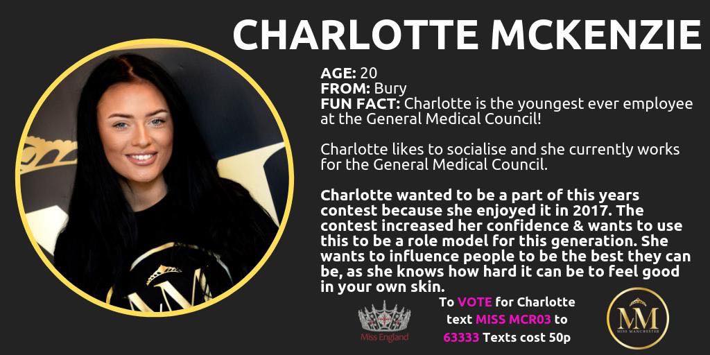 We would like to congratulate Charlotte McKenzie on making the final of the <a href="/MissMCRContest/">Miss Manchester Official</a>! 🎉

#MissManchesterContest #Finalist