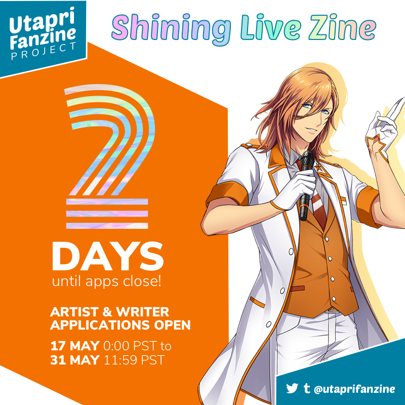 UtapriFanzine's tweet photo. 2 Days Left To Apply! #SLzine
The closing deadline is fast approaching, so if you're interested in being a contributor for the zine. there isn't much time left to apply!
(and yes, we could still definitely use more writer applications 🖊️)
#utapri #shininglive #utaprifanzine https://t.co/mEuO4d1ILO