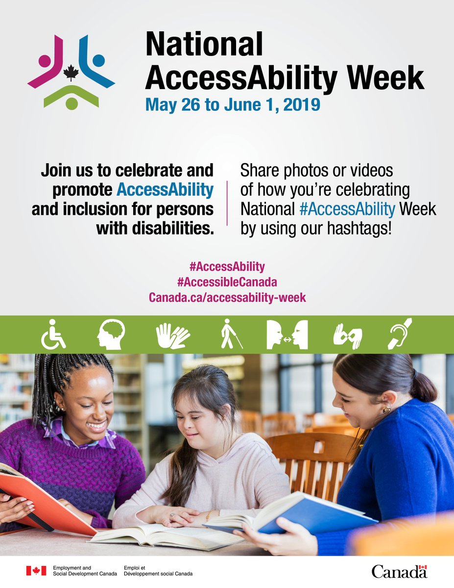 What are you doing to celebrate National #AccessAbilityWeek? #Accessible Canada Canada.ca/accessability-… Show us your photos @AlbertaACT @Actionhall @Quest @inclusionyql @benrowley78 @SACLA_Alberta @SAF_YEG